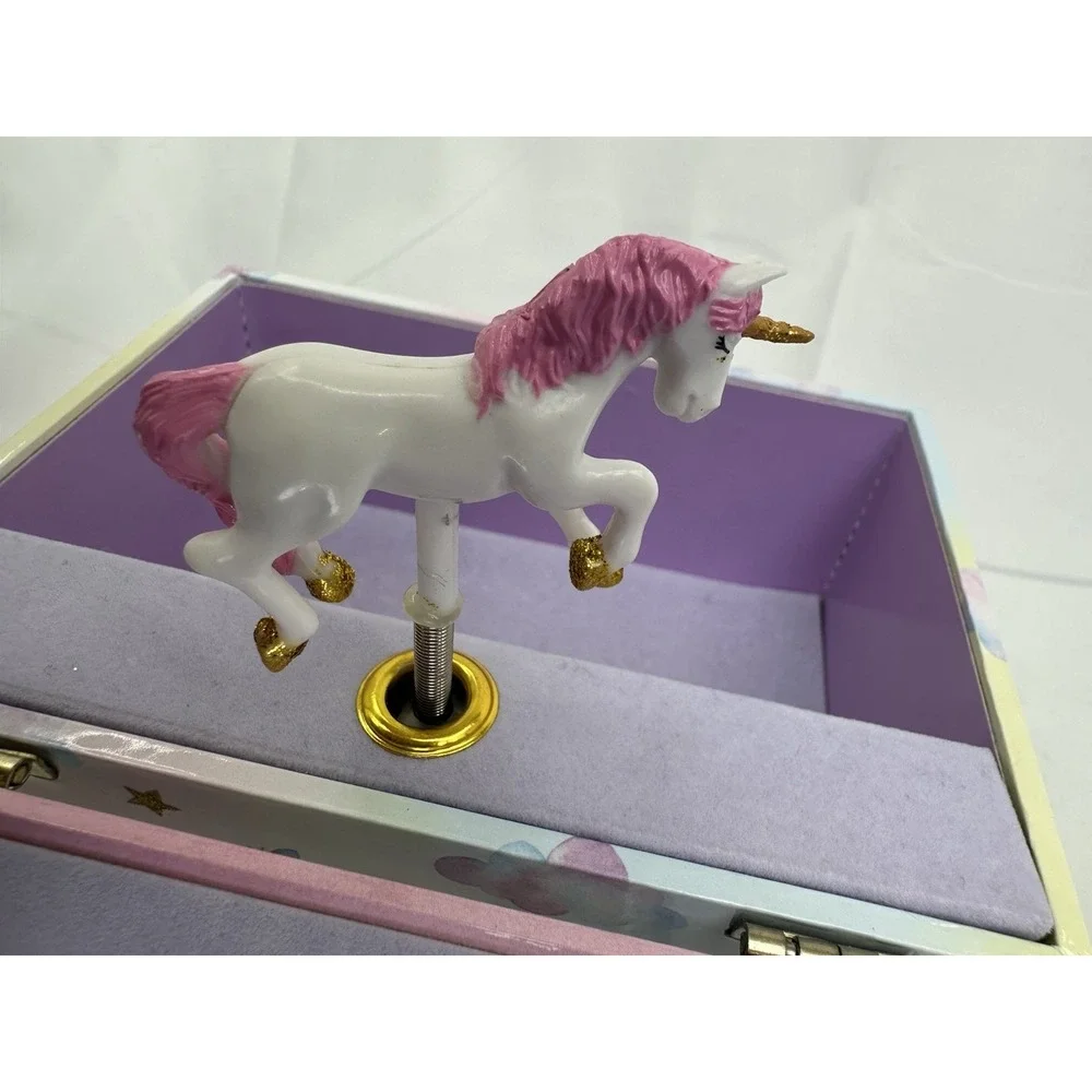 Unicorn Musical Jewelry Storage Box Spinning Jewelkeeper‎ EUC Kids Keepsake